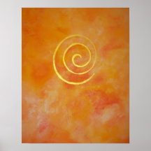 Bright Orange Infinity Golden Spiral Philip Bowman Posters