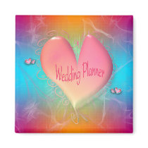 Bright Peachy Pink Wedding Planner magnet magnets