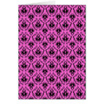 Bright Pink and Black Damask pattern. Cards