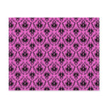 Bright Pink and Black Damask pattern. Flyer