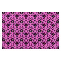 Bright Pink and Black Damask pattern. Personalized Stationery