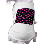 Bright Pink and Black Paw Print Pattern. Dog Shirt