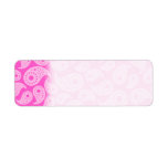 Bright Pink and Pastel Pink Paisley. labels