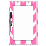 Bright Pink and White Chevron Pattern. dry erase boards
