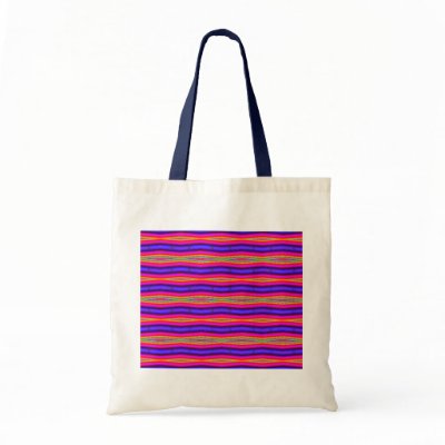 bright pink blue stripes bag by DonnaGraysonAbstract