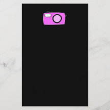 Bright Pink Camera. On Black. Flyer Design