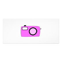 Bright Pink Camera. On White. Rack Card Template