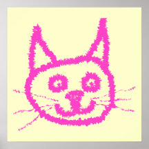 Bright Pink Cat Poster