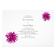 Bright Pink Dahlia Wedding Invitation