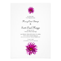 Bright Pink Dahlia Wedding Invitation