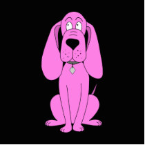 Bright Pink Dog. Hound Cartoon. Acrylic Cut Outs