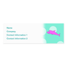Bright Pink Dolphin. Business Card Template