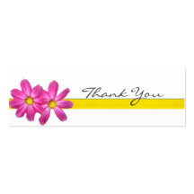 Bright Pink Floral Thank You Note Business Cards