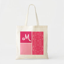 Bright Pink Floral Tote Bag