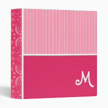Bright Pink Floral Vinyl Binders