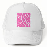 Bright Pink Giraffe Print Pattern. Custom hats