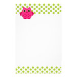 Bright Pink Owl Stationery Design