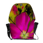 Bright Pink Phlox Flower Print Messenger Bag