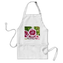 Bright Pink Sweet William Flowers Apron