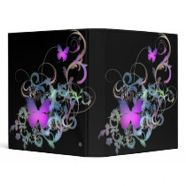 Bright Purple Butterflies Binder