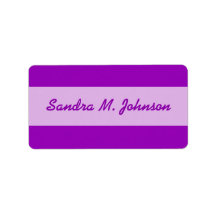 bright purple colour address label