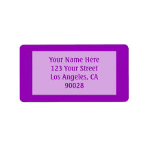 bright purple colour personalized address labels