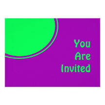 Bright purple pink lime green mod party invite