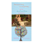 Bright Rainbow Bird Tree Blue Thank You Photo Card