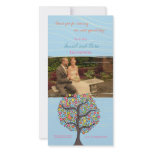 Bright Rainbow Bird Tree Blue Thank You Photo Card