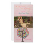 Bright Rainbow Bird Tree Thank You Photo Card