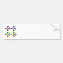 Bright Rainbow Colour Flowers. On White. Bumper Sticker