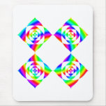 Bright Rainbow Colour Flowers. On White. Mousepad