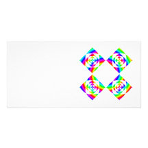 Bright Rainbow Colour Flowers. On White. Photo Card