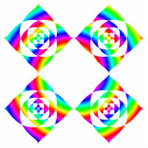 Bright Rainbow Colour Flowers. On White. Photo Cut Out