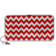 Bright Red Chevron Zig-Zag Pattern iPod Speaker