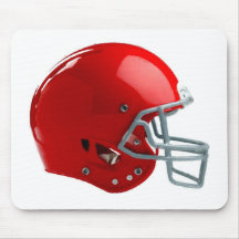 Bright Red Football Helmet Mousepads