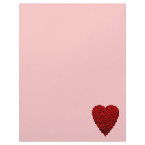 Bright Red Heart. Patterned Heart Design. Letterhead Template