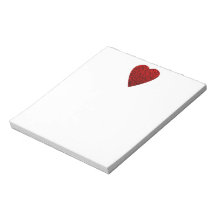 Bright Red Heart Picture. Memo Notepads