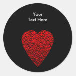 Bright Red Heart Picture. Round Stickers
