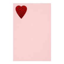 Bright Red Heart Picture. Stationery Design