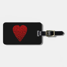 Bright Red Heart Picture. Tag For Luggage