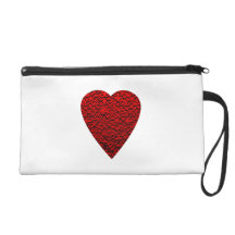 Bright Red Heart Picture. Wristlet Clutches