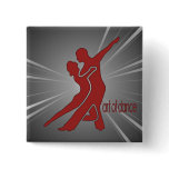 Bright Red Logo Square Button