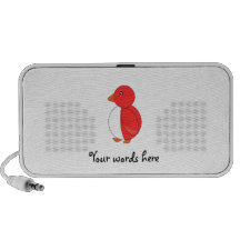 Bright red penguin iPhone speakers