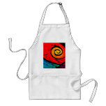 Bright Red Swirl Abstract Groovy Art Apron