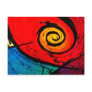 Bright Red Swirl Abstract Groovy Art Post Cards