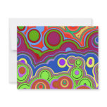 bright retro hippie rings invitations