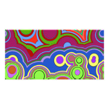 bright retro hippie rings photo cards