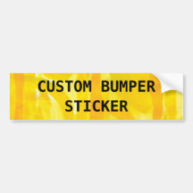 Bright Sunny Yellow Torn Paper Collage Bumper Stickers