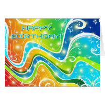 Bright Swirls and Colours Greeting Card